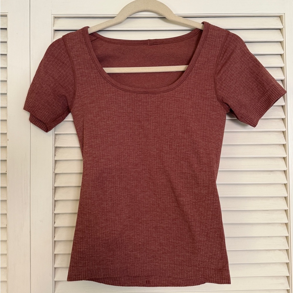 lululemon athletica Short Sleeve Ribbed Top - Rust